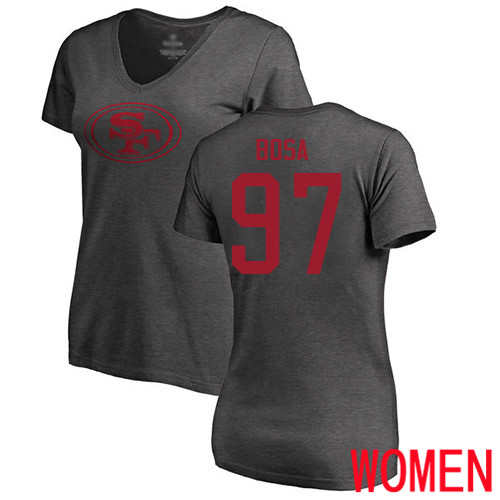 San Francisco 49ers Ash Women Nick Bosa One Color #97 NFL T Shirt->nfl t-shirts->Sports Accessory